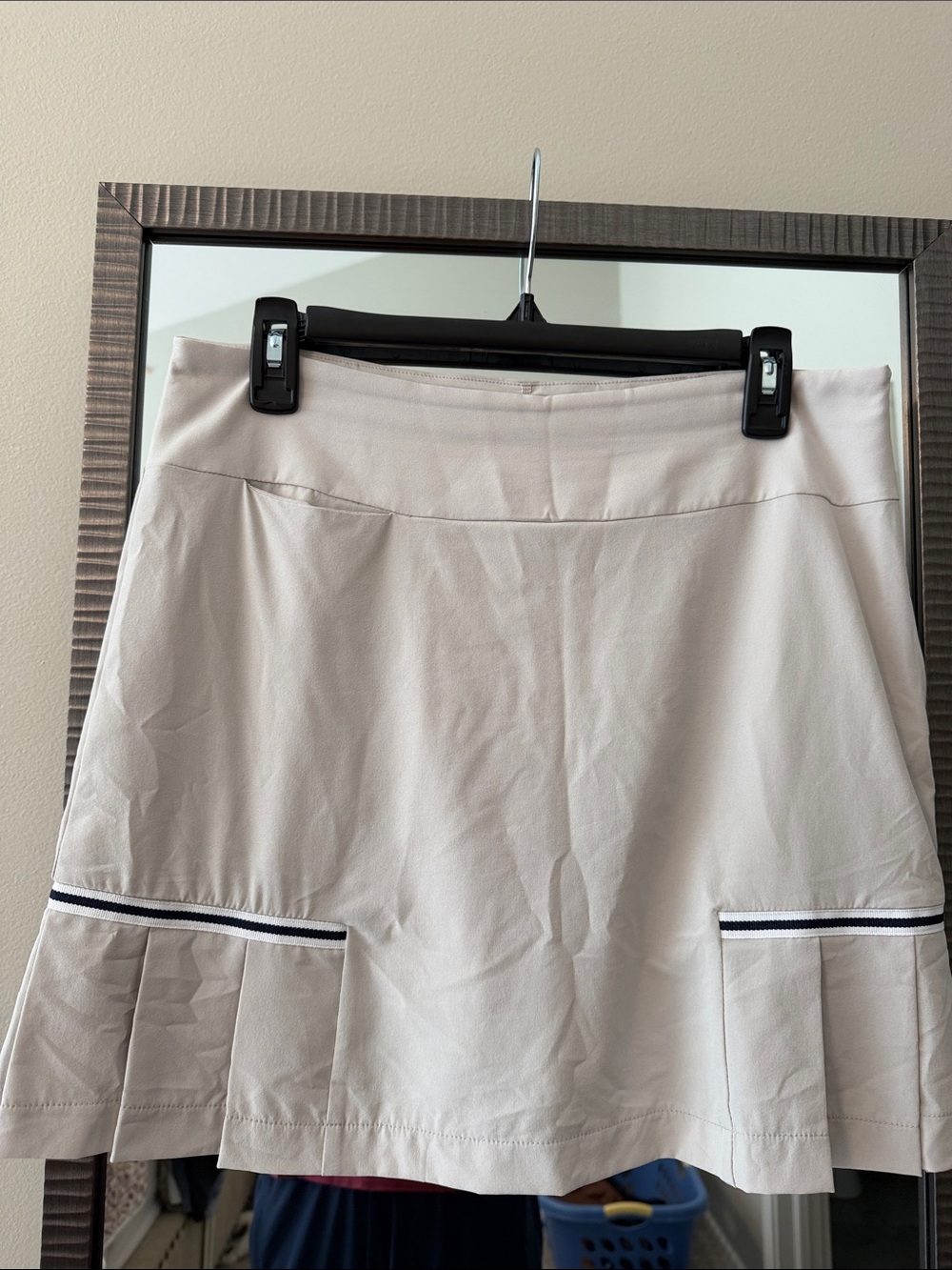 Golftini Light Taupe Golf Skirt with Pleated Hem